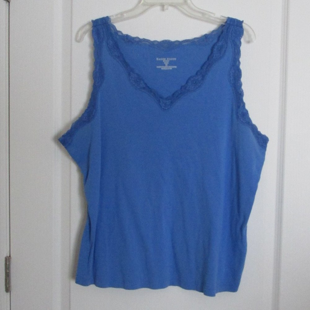 Karen Scott Blue Lace-Trim Tank Camisole